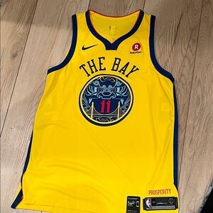 Nike Yellow and Blue 'The Bay' Basketball Jersey